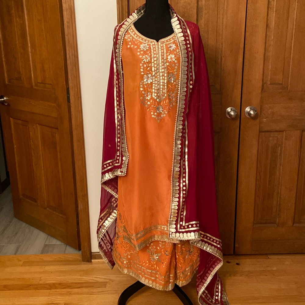 Sharara suit set with gotta patti work